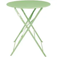Bolero Table pliante ronde en acier, style pavé, vert clair, 595 mm
