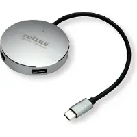 Roline Hub USB 3.2 Gen 1, rond, 4x, câble de raccordement type C