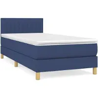 vidaXL Lit boxspring avec matelas bleu 80x200 cm Tissu