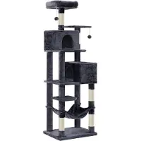 Feandrea Arbre à chat, arbre à chat avec peluche douce, gris fumé PCT191G01
