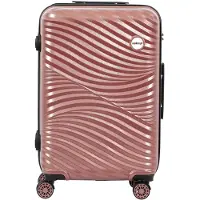 BiggDesign Moods Up Carry On Luggage, 100% ABS Hardshell Luggage with 360° Spinner Wheel, Travel Suitcases with TSA Lock System, Lightweight, Rosegold, 20 in