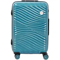 BiggDesign Moods Up Carry On Luggage, Hardshell Luggage with Spinner Wheel, Travel Suitcases with Wheels, Lock System, Lightweight, Steel Blue, 20 in