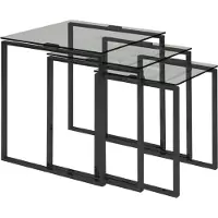 Giga Set de 3 tables d'appoint Nicola - noir