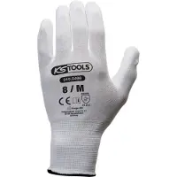 Ks Tools Gant Maille Fine Micro, Blancs, 12 Paires 8