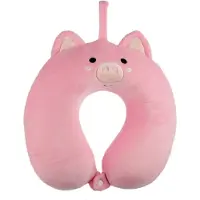 Relaxeazzz Cochon en peluche Coussin de voyage en mousse à mémoire de forme, Coussin de voyage, Multicolore