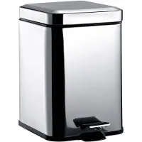 Emco system2 corbeille, couvercle et pédale, rectangulaire, 5 Betteres, inox, 355300005