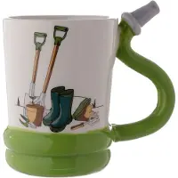 Puckator Garten Werkzeug Gartenschlauch geformter Henkel Tasse aus Dolomit-Keramik