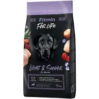 Fitmin Dog For Life Light & Senior nourriture pour chiens adultes et seniors 12 kg