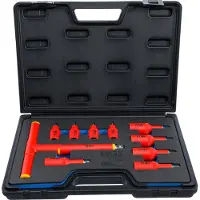 Bgs Jeu de douilles à embout VDE Entraînement Carré intérieur 10 mm (3/8") / 12,5 mm (1/2") Hexagone intérieur 4 - 10 mm 10pcs - 7132
