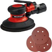 Einhell Ponceuse excentrique pneumatique 150 mm – Variateur de vitesse – Aspiration intégrée – 6 abrasifs – 6,3 bar