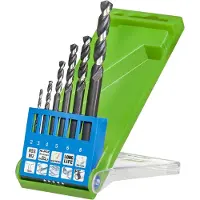 Kwb HI-NOX HSS Jeu de forets 6 pièces (2 mm, 3 mm, 4 mm, 5 mm, 6 mm, 8 mm)