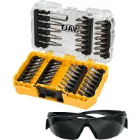 DeWalt Jeu de 47 pièces de tournevis + lunettes de sécurité