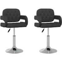 vidaXL Chaise de salle à manger 2 pcs. Pivotantes Noir Similicuir