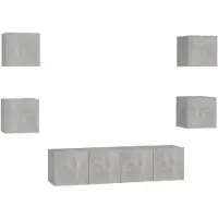 vidaXL Ensemble de 6 meubles TV en bois gris béton