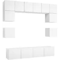 vidaXL Ensemble de 8 meubles TV blanc en bois composite
