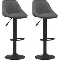vidaXL Tabouret de bar 2 pcs. Velours gris foncé