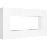 vidaXL Ensemble de 8 meubles TV blanc en bois composite