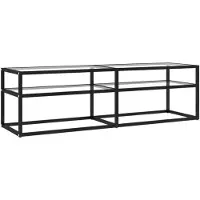 vidaXL Armoire TV transparente 140x40x40,5 cm verre trempé