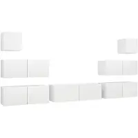 vidaXL Ensemble d'armoires TV 7 pièces blanc bois composite