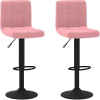 vidaXL Tabouret de bar 2 pcs velours rose