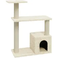 vidaXL Arbre à chat avec colonnes à griffer en sisal Crème 70 cm