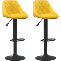 vidaXL Tabouret de bar 2 pcs jaune moutarde velours