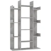 vidaXL Bibliothèque Gris béton 86x25,5x140 cm Bois d’ingénierie
