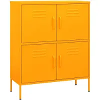 vidaXL Armoire de stockage jaune moutarde 80x35x101,5 cm Acier
