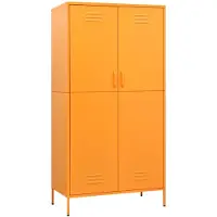 vidaXL Armoire jaune moutarde 90x50x180 cm acier
