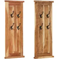 vidaXL Porte-manteaux 2 pcs Bois massif d'acacia 38x100 cm