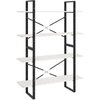 vidaXL Bibliothèque à 4 niveaux Blanc 100x30x140 cm Bois de pin massif