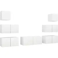 vidaXL Ensemble d'armoires TV 7 pièces blanc bois composite
