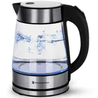 Kitchenbrothers Bouilloire électrique - - 1,7L - 2200W - Verre - Acier Inoxydable