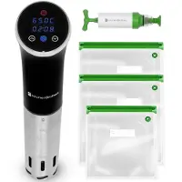 Kitchenbrothers Stick Sous Vide - Accessoires inclus - 1200 W - 11 x 7,5 x 34,7 cm - Noir/RVS
