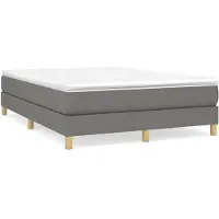 vidaXL Lit boxspring avec matelas gris foncé 140x190 cm Tissu