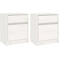 vidaXL Tables de chevet 2 pcs Blanc 40x31x50 cm Bois de pin massif