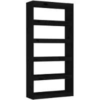 vidaXL Bibliothèque/Séparateur de pièce Noir 80x30x167,4 cm Pin massif