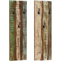 vidaXL Porte-manteau mural 2pcs 36x3x110cm Bois massif de récupération