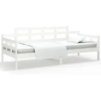 vidaXL Lit de jour blanc pin massif 90x200 cm