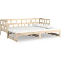 vidaXL Lit de jour extensible pin massif 2x(80x200) cm
