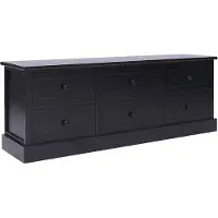 vidaXL Armoire TV noire 108x30x40 cm en bois massif de paulownia