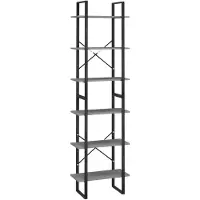 vidaXL Étagère de rangement Gris 60x30x210 cm Bois de pin massif