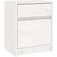 vidaXL Table de chevet Blanc 40x31x50 cm Bois de pin massif