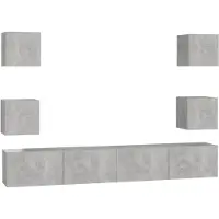 vidaXL Ensemble de 6 meubles TV en bois gris béton