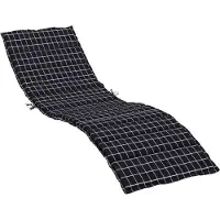 vidaXL Coussin De Chaise Longue Motif À Carreaux Noir Tissu Oxford