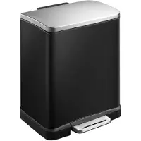 EKO - E-Cube Poubelle à pédale 12 litres - Stainless steel Plastic - noir, inox mat