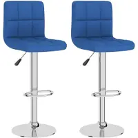vidaXL Tabouret de bar 2 pcs. Tissu bleu