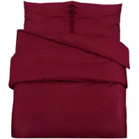 vidaXL Ensemble de linge de lit Bordeaux rouge 135x200 cm Microfibre légère