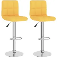 vidaXL Tabouret de bar 2 pcs. jaune moutarde Tissu