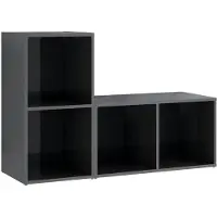 vidaXL Armoires TV 2 pcs. Gris brillant 72x35x36,5 cm Bois composite